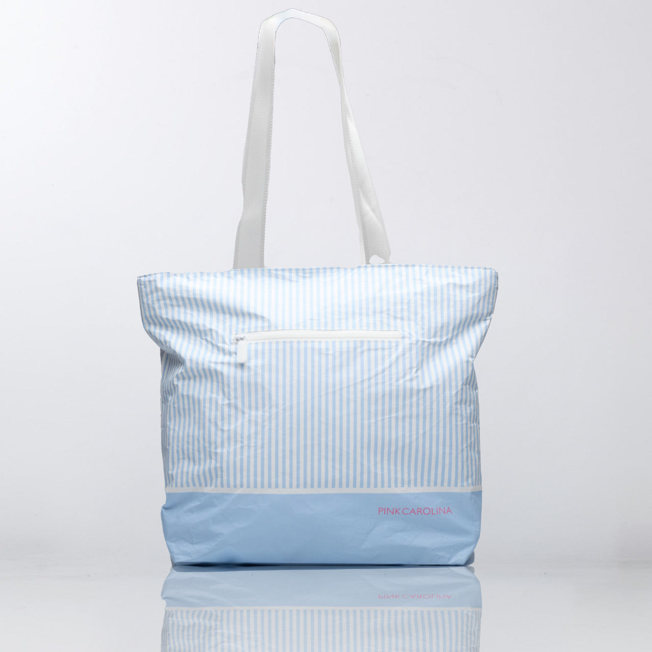Anywhere Tote - Seersucker Blue Stripes - Water Resistant