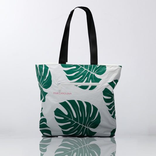 Anywhere Tote - Green Monstera - Water Resistant