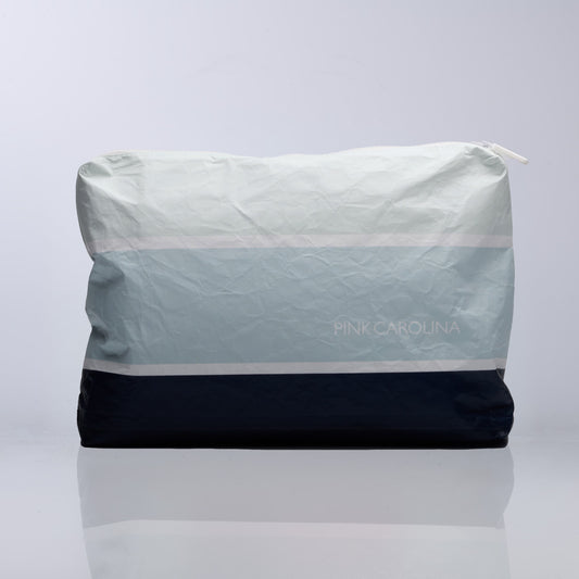 Water Resistant Travel Bag - Medium - Coastal Blue Stripes