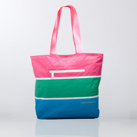 Anywhere Tote - Neon Stripes - Water Resistant