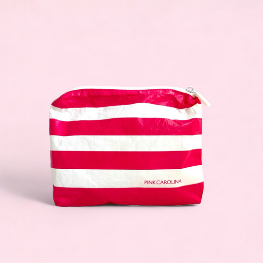 Water Resistant Travel Bag - Small - Pink Striped